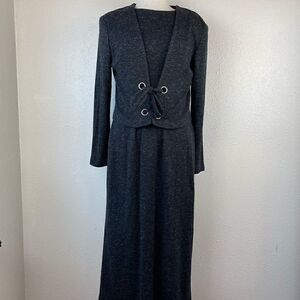 Vintage Jennifer Jeffries Two-Piece Cropped Cardigan Sweater Top & Dress EUC